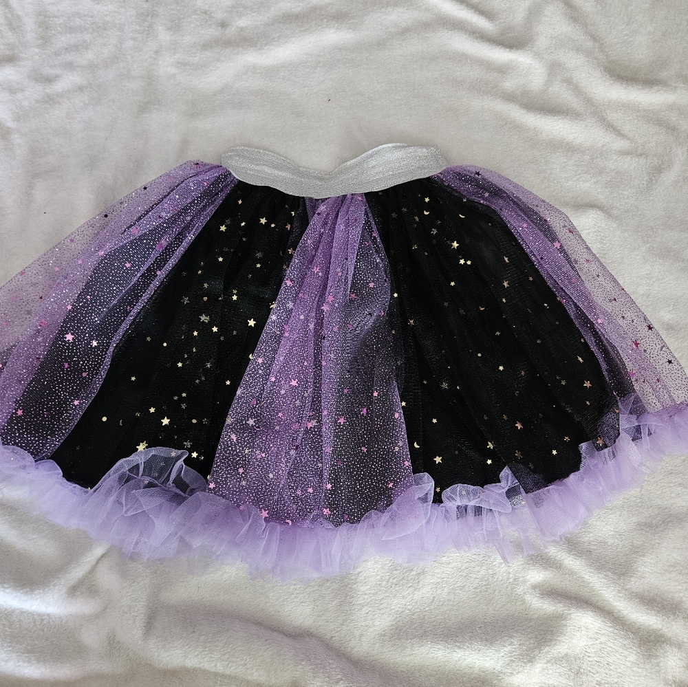 Purple and Black Starry Tulle Skirt